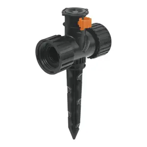 12297 / ASMI-360 Mini aspersor plástico, dos vias, irrigacion 360°, Truper