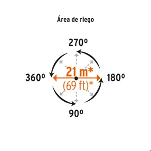 Aspersor metálico, cabeza sola, Truper