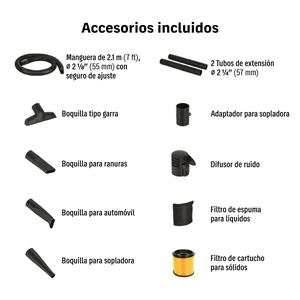 Truper Aspiradora sólidos y líquidos, 12 gal, soplador desmontable