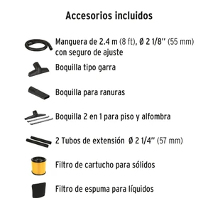 Aspiradora de sólidos y líquidos, 12 gal, acero inox, Truper
