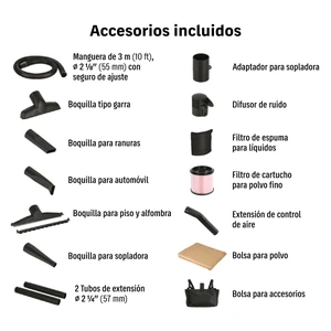 Truper Aspiradora sólidos y líquidos, 16 gal, soplador desmontable