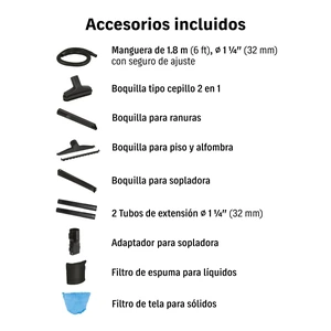 Truper Aspiradora sólidos y líquidos, 5 gal, soplador desmontable