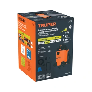 Truper Aspiradora sólidos y líquidos, 5 gal, soplador desmontable