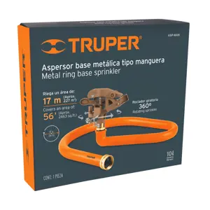 Aspersor base metálica, tipo manguera, Truper