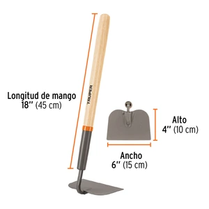 Azadón tomatero, mango corto de 18