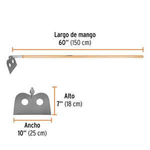 Azadón mezclero, cabeza forjada 10