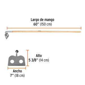 Azadón mezclero, cabeza forjada 7
