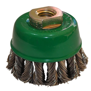 Cepillo tipo copa trenzado de para limpieza de acero inoxidable y eliminación de soldadura, pintura, óxido, corrosión, fundición y cualquier adherencia