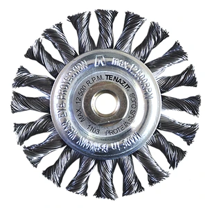 AUSTROMEX-1103 / 1103 Cepillo circular trenzado de 115 x 0.50 x MR mm para limpieza de metales y eliminación de soldadura, pintura, óxido, corrosión, fundición y cualquier adherencia
