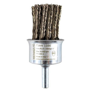 Cepillo trenzado de 30 x 0.35 x 6.4 mm con vástago para limpieza de superficies.