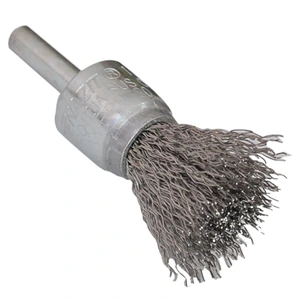 AUSTROMEX-1173 / 1173 Cepillo tipo brocha ondulado con vástago de 19 x 0.30 x 6.4 mm para limpieza de acero inoxidable y remoción de soldadura, barniz, plástico y cualquier imperfección