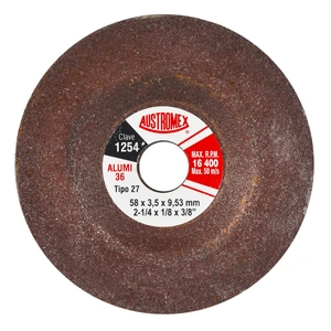 Disco tipo 27 de 58 mm para esmerilado y rebabeo de aluminio.