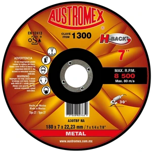 Disco abrasivo para desbaste de aristas y filos de 180 x 7 x 22.23 mm