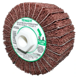 AUSTROMEX-1390 / 1390 Rodillo de fibra combinado con fibra grano grueso y óxido de aluminio gano 80 de 100 x 50 x 15.9-11 mm