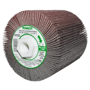 AUSTROMEX-1395 / 1395 Rodillo de lija de óxido de aluminio, grano 80, de 100 x 100 x 15.9-11 mm