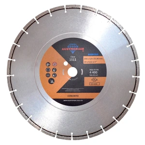 AUSTROMEX-1511 / 1511 Disco de diamante de 350 x 3.0 x 25.4 mm para corte de concreto curado o reforzado