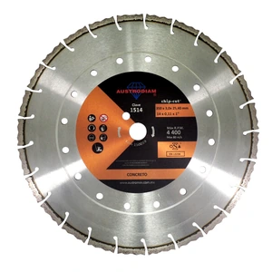 AUSTROMEX-1514 / 1514 Disco de diamante de 354 x 3 x 25.4 mm para corte de concreto curado o reforzado