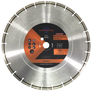 Disco de diamante de 350 x 3.0 x 25.4 mm para corte de concreto curado
