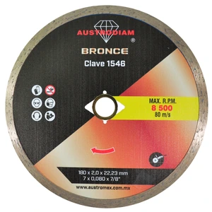Disco de diamante de rin continuo de 180 x 2.0 x 22.23 mm para corte en seco de loseta, mosaico y materiales frágiles de construcción