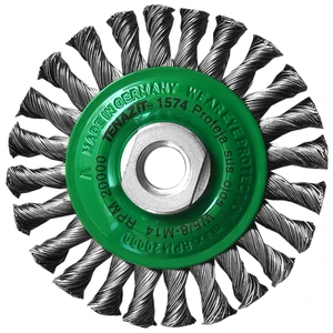 AUSTROMEX-1574 / 1574 Cepillo circular trenzado de 100 x 0.508 x MR mm para limpieza de superficies de acero inoxidable y remoción de soldadura, pintura y fundición