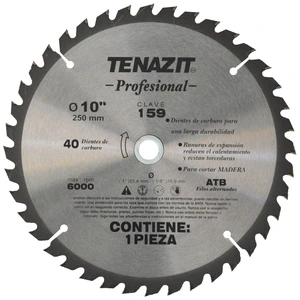 Sierra para corte de madera de 250 x 25.4 A 15.9 mm