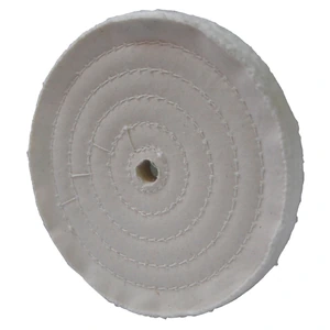 Rueda de fibra de algodón blanca para abrillantado de 150 x 13 mm