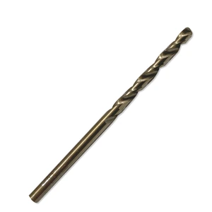 Juego de brocas de acero rápido con recubrimiento de cobalto de 1/8" para perforar acero inoxidable.