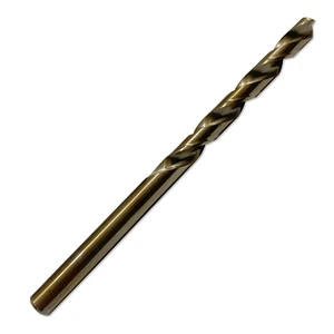 Juego de brocas de acero rápido con recubrimiento de cobalto de 1/4" para perforar acero inoxidable.