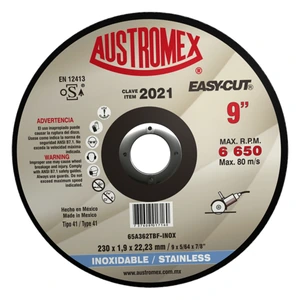AUSTROMEX-2021 / 2021 Disco abrasivo de 230 x 1.9 x 22.23 mm para corte fino y sin rebaba de acero inoxidable