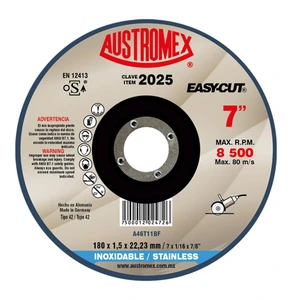 AUSTROMEX-2025 / 2025 Disco abrasivo para corte de acero inoxidable de 180 x 1.5 x 22.23 mm