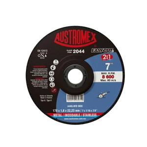 Disco abrasivo para corte preciso de metal y acero inoxidable de 180 x 1.6 x 22.23 mm