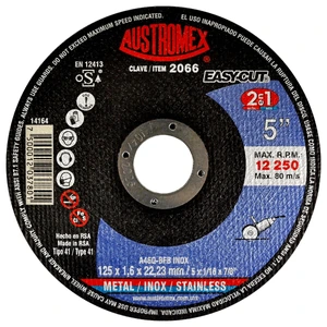 Disco para corte preciso de metal e inoxidable de 125 x 1.6 x 22.23 mm