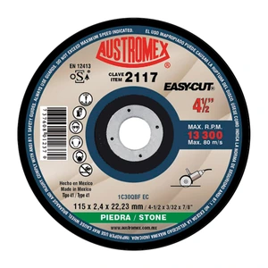 AUSTROMEX-2117 / 2117 Disco abrasivo para corte de piedra, concreto, ladrillo refractario y materiales de construcción