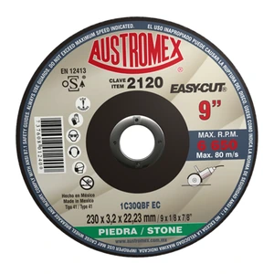 AUSTROMEX-2120 / 2120 Disco abrasivo para corte de piedra, concreto, ladrillo refractario y materiales de construcción