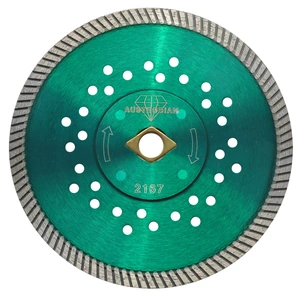 Disco de diamante de 180 x 2.6 x 22.2 mm para corte en seco de granito, loseta cerámica muy dura, mármol duro, piedra de molino y en general cualquier material difícil de cortar