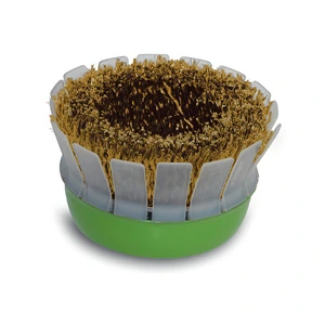 AUSTROMEX-2566 / 2566 Cepillo tipo copa ondulado de 100 x 0.23 x 304 x MR mm para limpieza de superficies metálicas y remoción de soldadura, pintura, corrosión, fundición y cualquier adherencia