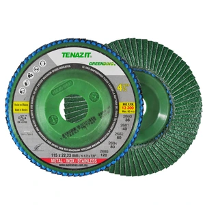 AUSTROMEX-2681 / 2681 Disco lam ecológico de 115 x 22.23 mm - grano 40 para desbaste de cordones de soldadura de acero al carbón e inoxidable.