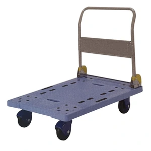 Carro plegable de plástico de 900 x 600 mm para transporte de material con capacidad máxima de 300 kg.