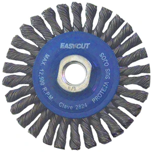 AUSTROMEX-2824 / 2824 Cepillo circular trenzado de 100 x 0.50 x 15.9-11 mm para limpieza de superficies metálicas y remoción de soldadura, pintura, corrosión, fundición y cualquier adherencia