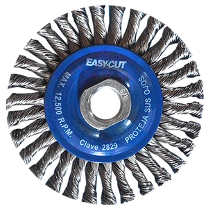 AUSTROMEX-2829 / 2829 Cepillo circular trenzado de 100 x 0.50 x 15.9-11 mm para limpieza de superficies de acero inoxidable y remoción de soldadura, pintura y fundición