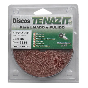 Paquete de fibrodiscos de óxido de aluminio, especificación