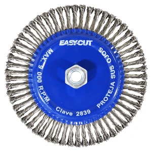AUSTROMEX-2839 / 2839 Cepillo circular trenzado de 178 x 0.50 x 15.9-11 mm para limpieza de superficies de acero inoxidable y remoción de soldadura, pintura y fundición