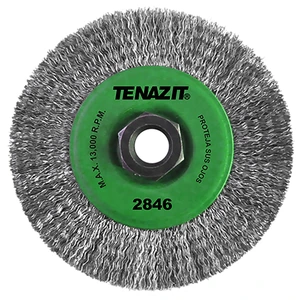 AUSTROMEX-2846 / 2846 Cepillo circular ondulado de 115 x 0.30 x MR mm para limpieza de superficies de acero inoxidable y remoción de soldadura, pintura, corrosión, fundición y cualquier adherencia