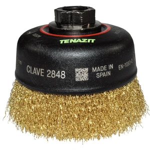 AUSTROMEX-2848 / 2848 Cepillo tipo copa ondulado de 100 x 0.30 x MR mm para limpieza de superficies metálicas y remoción de soldadura, pintura, corrosión, fundición y cualquier adherencia