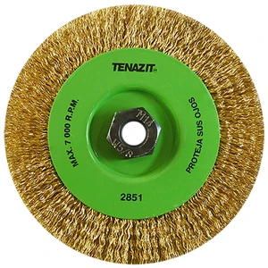 AUSTROMEX-2851 / 2851 Cepillo circular ondulado de 150 x 16 x MR mm para limpieza de superficies metálicas y remoción de soldadura, pintura, corrosión, fundición y cualquier adherencia