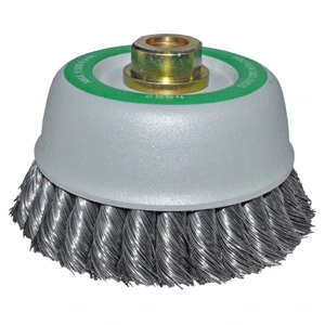 AUSTROMEX-2854 / 2854 Cepillo tipo copa trenzado de 125 x 0.50 x 15.9-11 mm para limpieza de metales y eliminación de soldadura, pintura, óxido, corrosión, fundición y cualquier adherencia