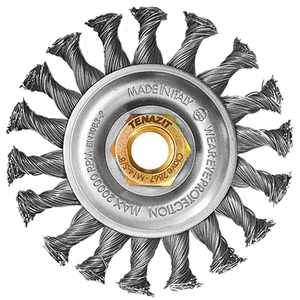 AUSTROMEX-2867 / 2867 Cepillo circular trenzado de 100 x 0.50 x MR mm para limpieza de superficies metálicas y remoción de soldadura, pintura, corrosión, fundición y cualquier adherencia