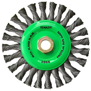 AUSTROMEX-2868 / 2868 Cepillo circular trenzado de 150 x 0.50 x 15.9-11 mm para limpieza de superficies metálicas y remoción de soldadura, pintura, corrosión, fundición y cualquier adherencia