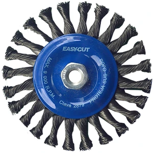 AUSTROMEX-2879 / 2879 Cepillo circular trenzado de 150 x 0.50 x M14-2 mm para limpieza de superficies metálicas y remoción de soldadura, pintura, corrosión, fundición y cualquier adherencia