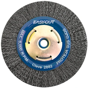 AUSTROMEX-2882 / 2882 Cepillo circular ondulado de 150 x 0.35 x 12.7 mm para limpieza de superficies metálicas y remoción de soldadura, pintura, corrosión, fundición y cualquier adherencia